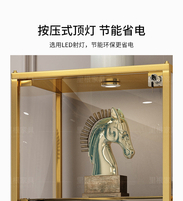 Simple Wine Cabinet Wall-Mounted Living Room Modern Simple Glass Storage Cabinet Home Storage Cabinet Light Luxury High-End Display Cabinet