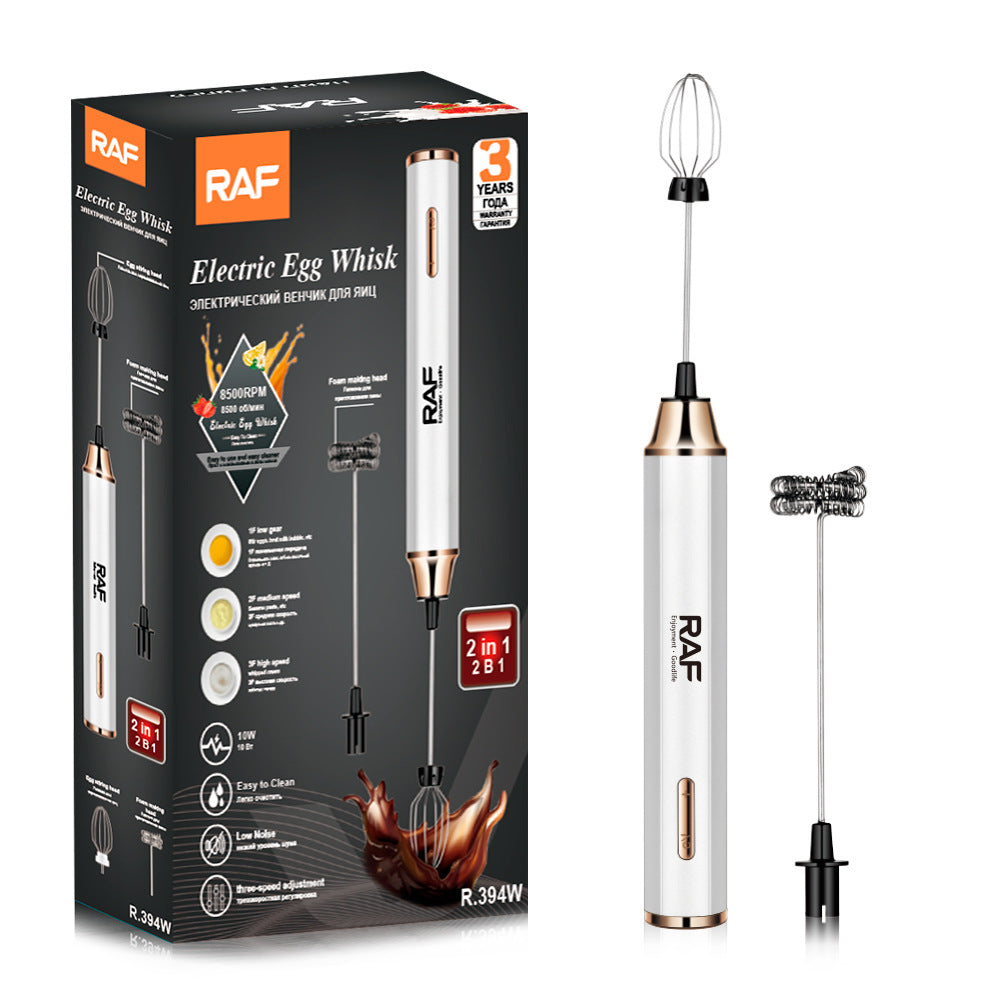 RAF Cafe Electric Milk Frother Milk Stirrer Whisk Egg Beater Coffee Frother Home Use 2-in-1