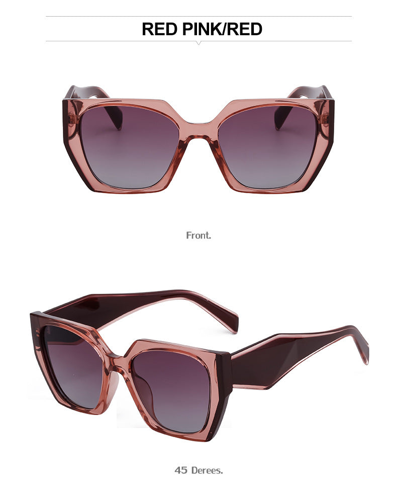 New Fashion Cat Eye Wide Leg Sunglasses for Women with High-end Feel ins Wholesale full frame sunglasses UV protection