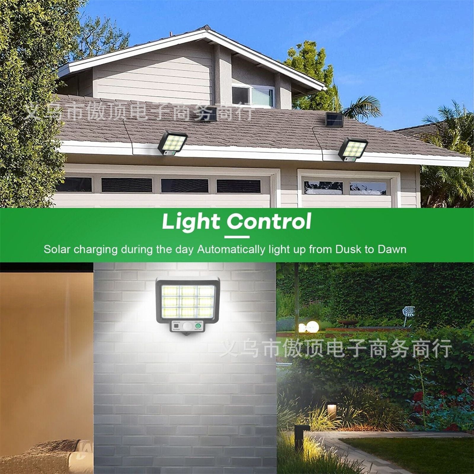 Solar Light Outdoor Split Wall Light Human Body Induction Garden Light Garden Landscape Light Street Light with Remote Control Emergency