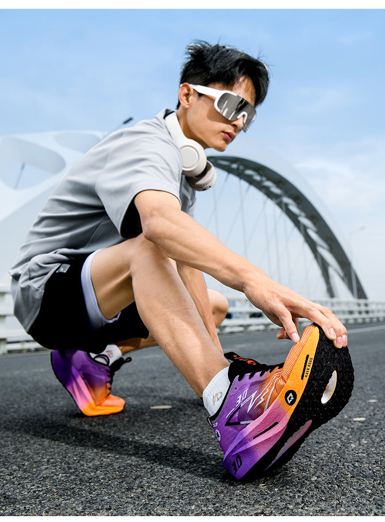 2025New Fashionable Casual Breathable Comfortable Running Shoes with Real Carbon Plate High Elasticity Shock Absorption for Student Training Sports Shoes