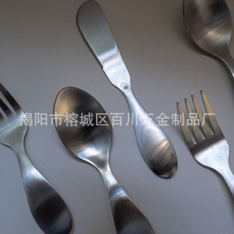 1-5Recommended for One-Year-Olds: Short Wide-Handle Toddler Spoon for Kindergarten, Milk Powder, Dessert Spoon, and Fork304Stainless Steel Dinner Knife