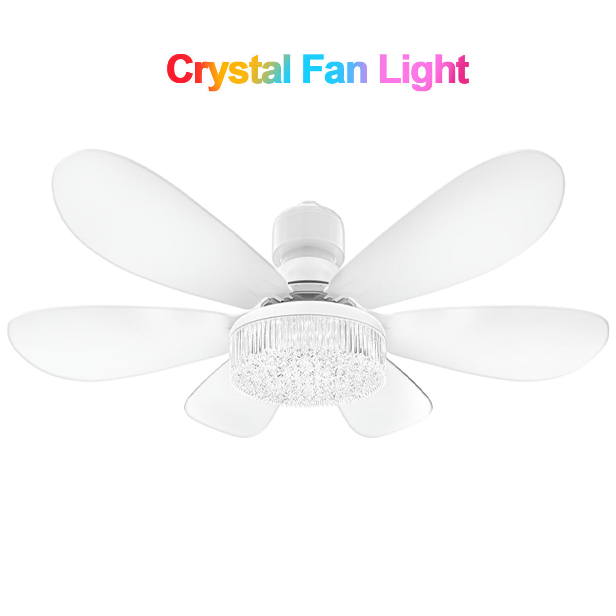40W Crystal Fan Light Ceiling Fan Light Flower-Shaped Fan Light Living Room Ceiling Fan Light Simple Detachable Fan Blade Light Colorful