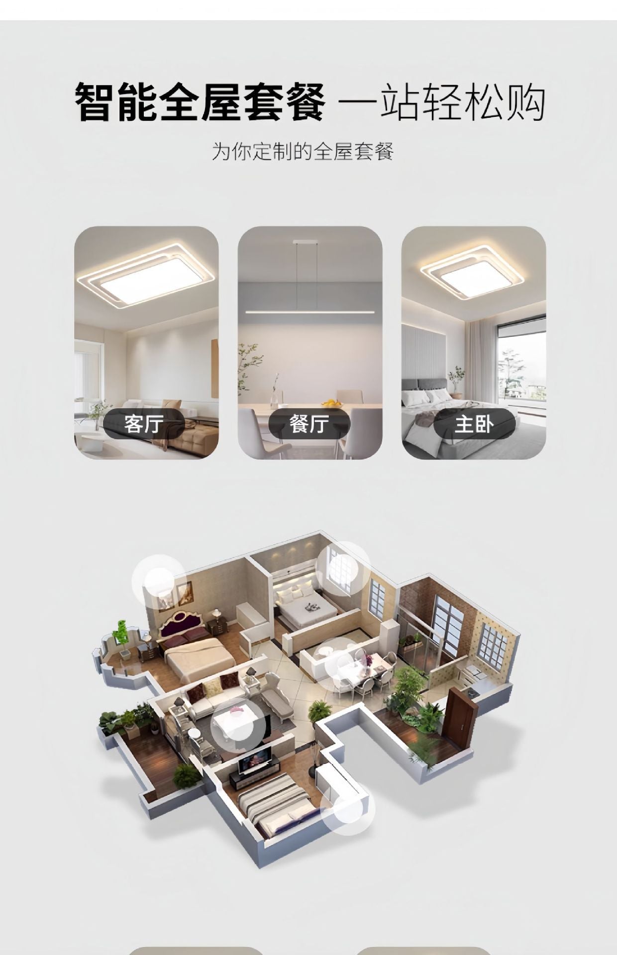 New style living room ceiling light modern minimalist elegant LED Full Spectrum Eye Protection Bedroom Study Room Whole House Package Lighting