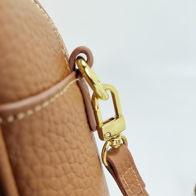 Guangzhou Luggage2025New Top Layer Handheld Cowhide Boston Bag Large Capacity High-end Handbag Crossbody Genuine Leather