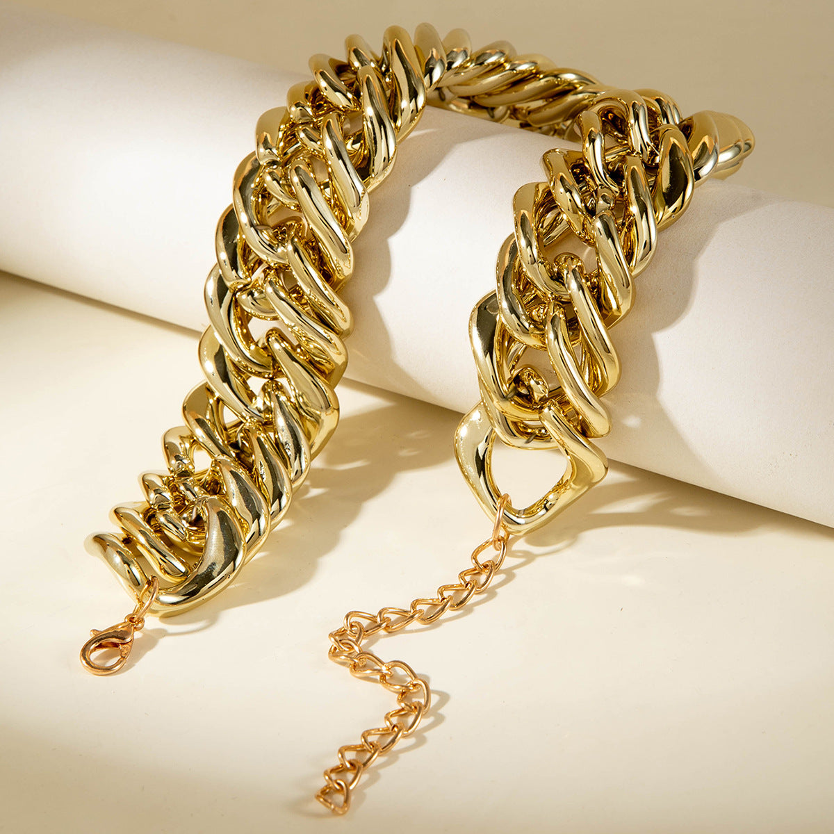 European and American Fashion Accessories with Personality ins Exaggerated Style Necklace Geometry CCB Sweet Cool Style Thick Chain Necklace for Women