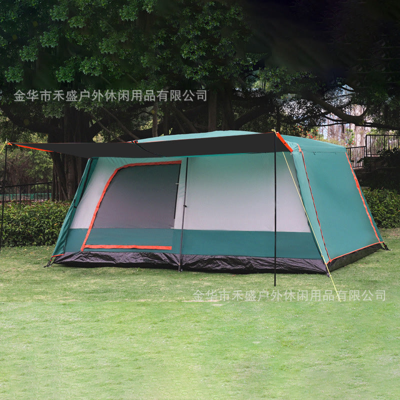 Thickened outdoor tent with two rooms and one living area, sunproof and waterproof3-12Camping Tent
