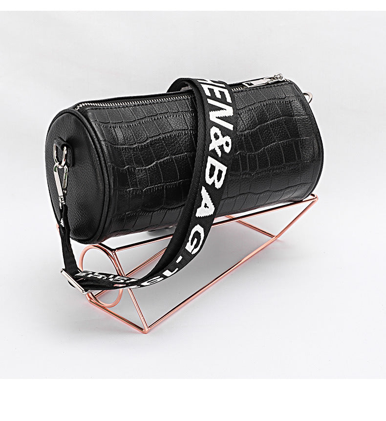 Crocodile Pattern Single Shoulder Women's Bag Trendy Fashion Crossbody Bag Niche Versatile Personality Mini Cylinder Underarm Women's Bag