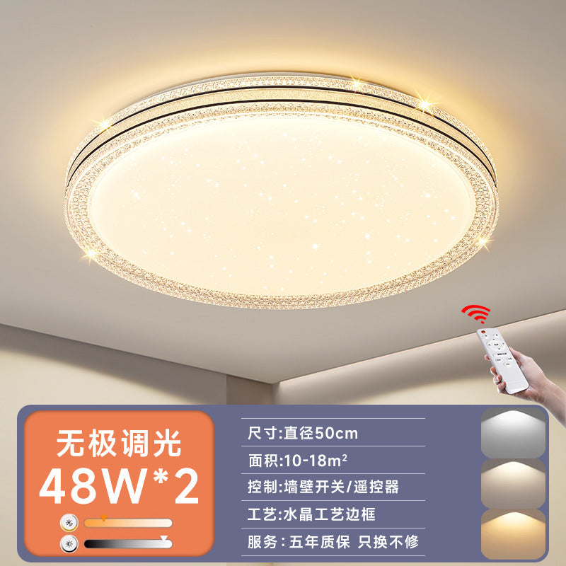led Ceiling Lamp Master Bedroom Lamp Simple Modern Living Room Lamp Round Room Study Romantic Starry Sky Light Fixture