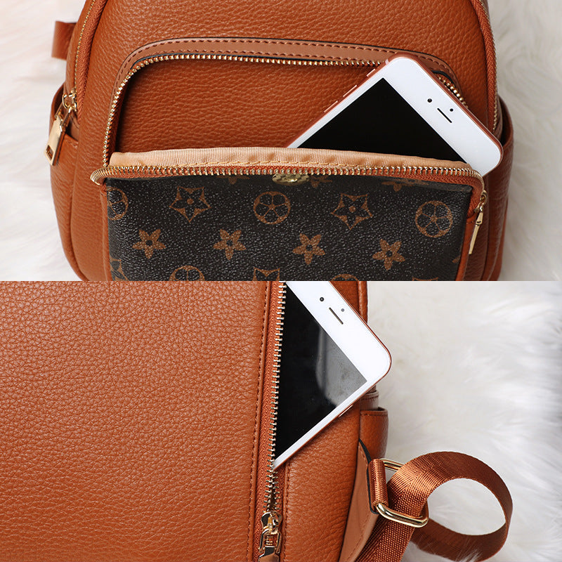 Backpack Top Layer Cowhide mini Fashionable Simple Large Capacity Crossbody Bag Casual Versatile Travel Small Backpack for Women