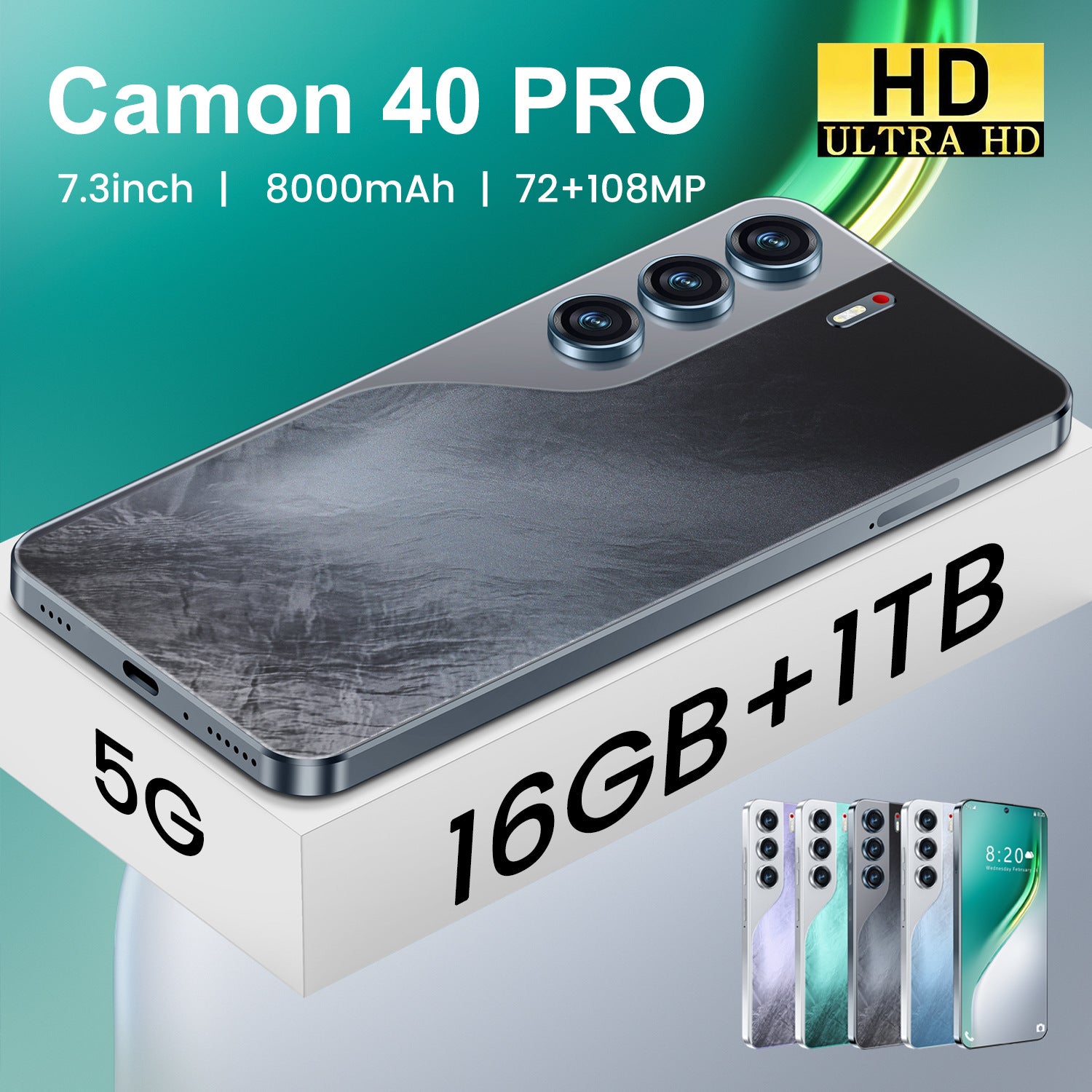 New Smartphone Camon40 Pro High memory capacity16+1T Smartphone Factory Wholesale Hot Sale