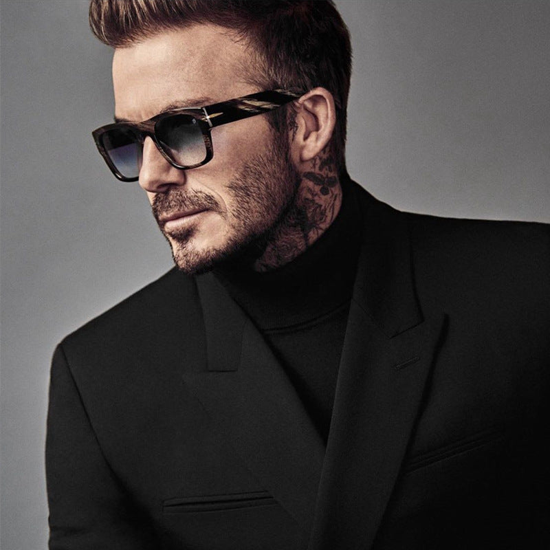 David's Retro Sunglasses for Men, European and American Style, Fashionable Trendy Square Frame Sunglasses, High-End Full Frame Glasses for Men