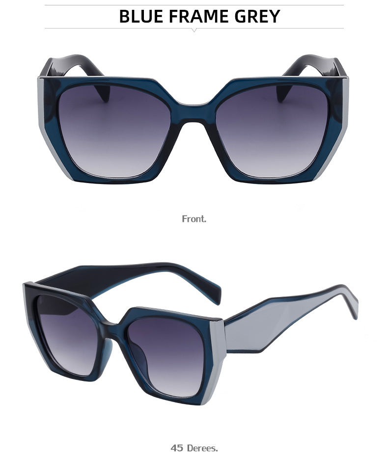 New Fashion Cat Eye Wide Leg Sunglasses for Women with High-end Feel ins Wholesale full frame sunglasses UV protection