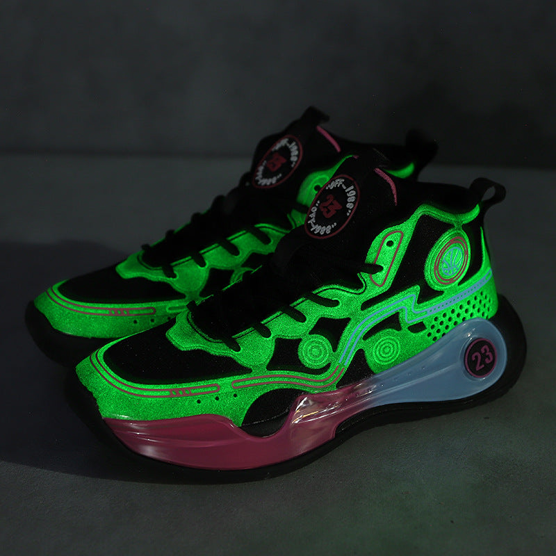 Four Seasons New Non-Slip Wear-Resistant Shock-Absorbing Youth High-Top Breathable Comfortable Sports Shoes Trendy Practical Basketball Shoes