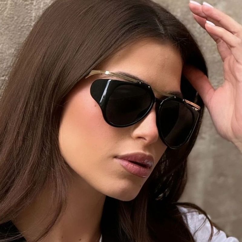 Europe and America INS Fashionable Sunglasses for Women, Irregular Cat Eye Sunglasses, Trendy Full Frame Sun Protection Glasses sunglasses
