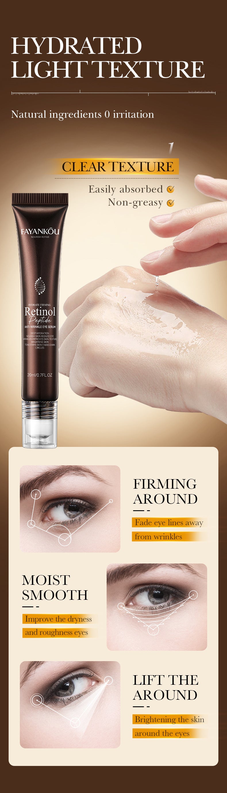 Full English Retinol Peptide Skincare Series  FAYANKOU Amino Acid Facial Cleanser  Wholesale
