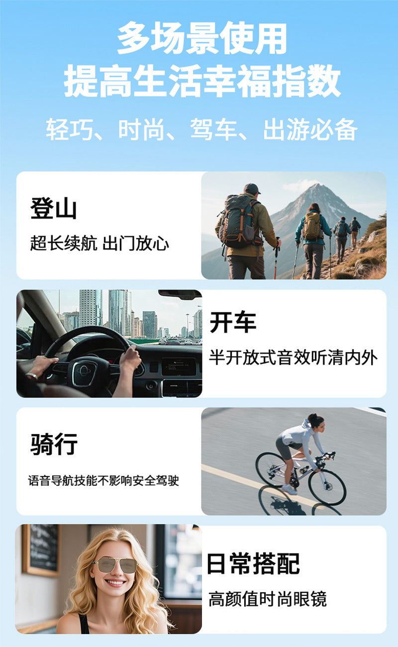 Factory Direct Supply ai Translation Bluetooth Glasses Smart Multi-Language Meeting Call Office Special Hot Sale