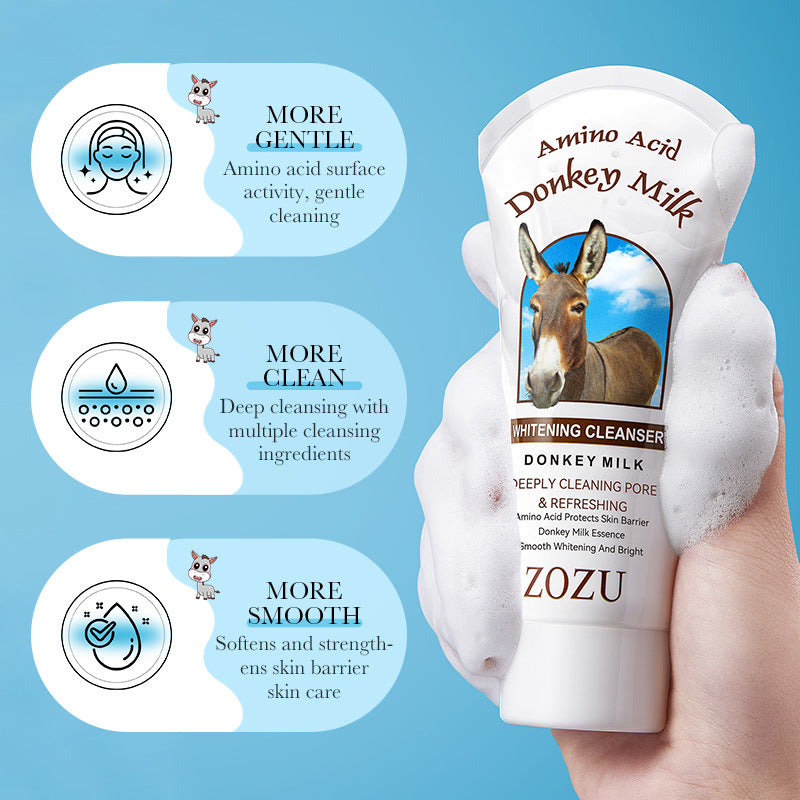 Donkey Milk Facial Cleanser ZOZU Amino Acid Cleansing Non-irritating Facial Cleanser Cross-Border Foreign Trade Wholesale