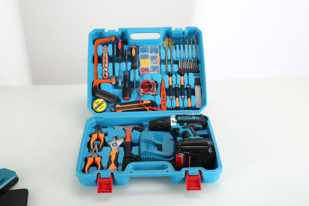 Wholesale Cordless Drill Rechargeable Lithium Drill Multi-Functional Household Portable Electric Screwdriver Set