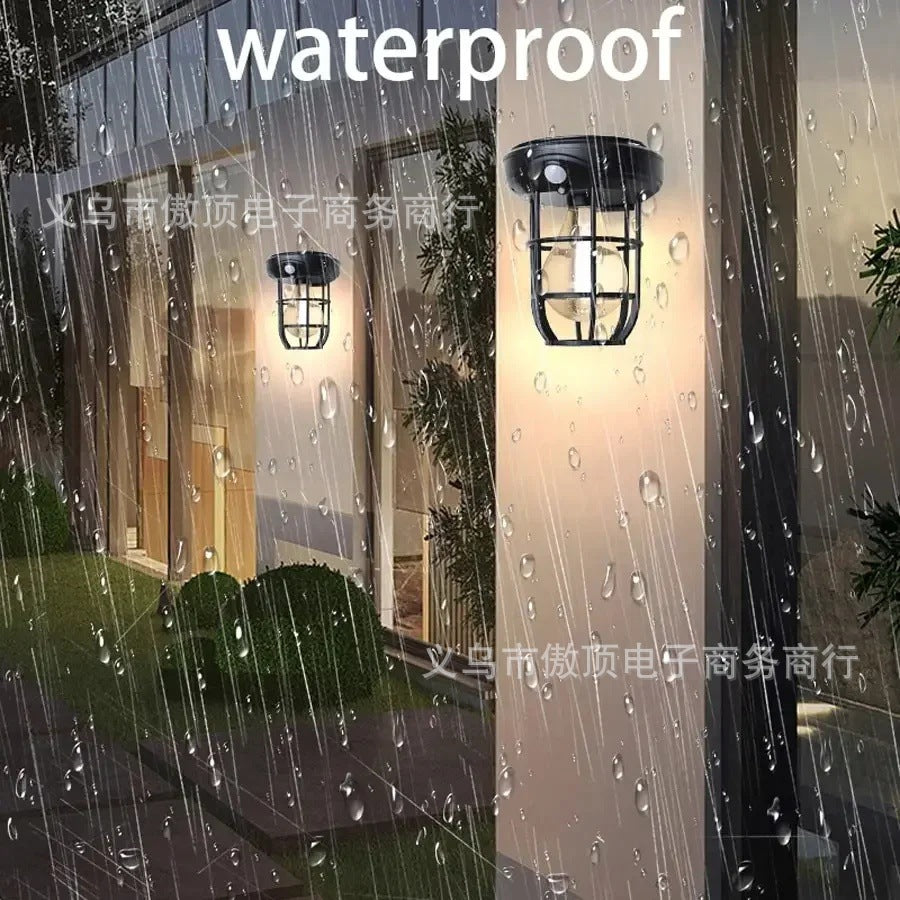 New Solar Tungsten Wall Light Human Body Sensor Camping Bulb Light Emergency Light Outdoor Camping Light