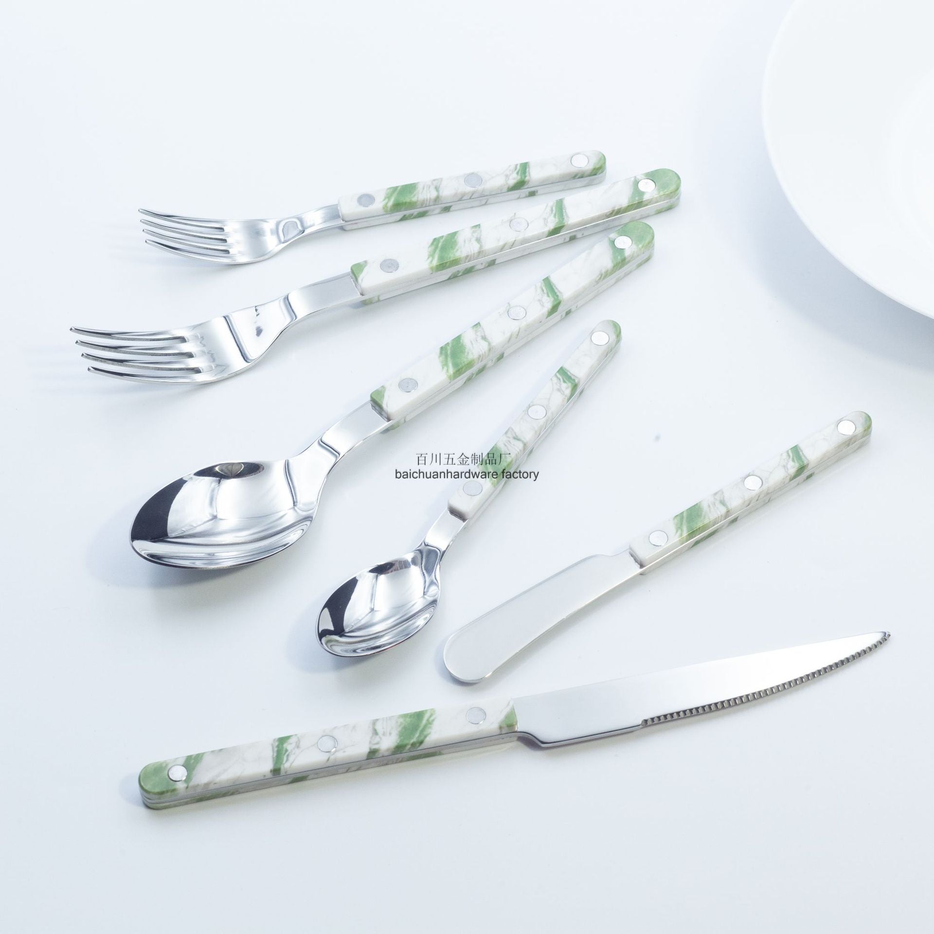 Stainless Steel Knife, Fork, and Spoon Three-Piece Set ins Wind Tableware Set Knife and Fork Cream Style Steak Western Knife and Fork Set