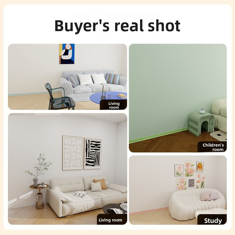 Cream-style stone-plastic baseboard, popular online pvc Snap-in high-polymer skirting board, ultra-narrow flat tile baseboard