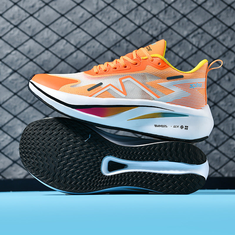 Summer Professional Marathon Soft Sole Mesh Breathable Sports Shoes Thin Running Shoes Men's Racing Long Distance Sports Shoes