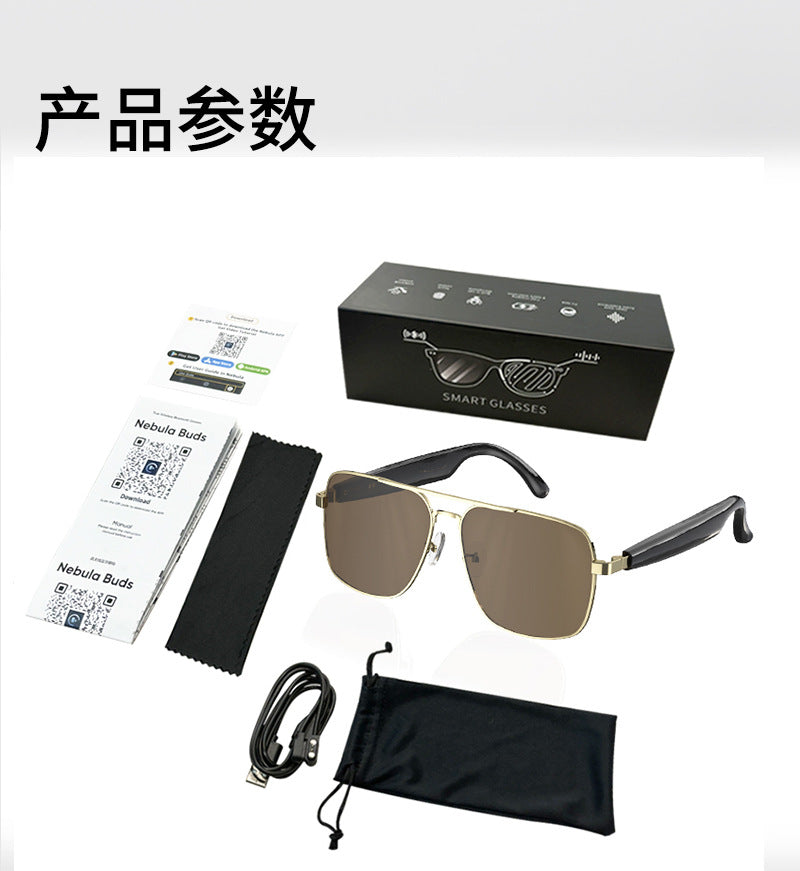 Source Manufacturer Intelligence ai Translation Bluetooth Glasses Listening to Music Conference Voice Simultaneous Interpretation Black Technology Wholesale