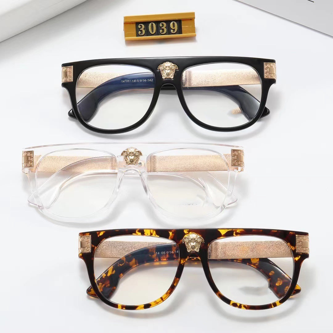 New Fashion Trend Square Frame Anti-Blue Light Non-Prescription Glasses Retro Large Frame Unisex Eyeglasses Prescription Frames110