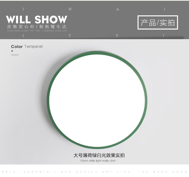 Macarons led Ceiling Light Round Modern Minimalist Bedroom Light Iron Art Ultra-thin Living Room Light Home Balcony Light