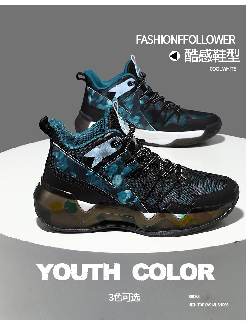 2025New National Era Men's Shoes Fashion Sports Shoes Youth High Elasticity Cushioning Anti-Slip Wear-Resistant Trendy Basketball Shoes