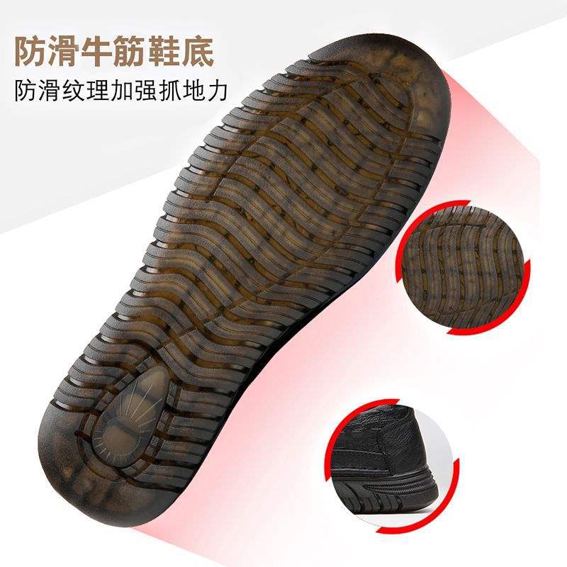 2025Summer Men's Shoes Casual Versatile Leather Shoes Soft Sole Breathable Cowhide Wear-resistant Business Dad Shoes