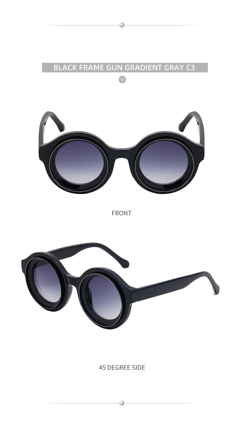 Sunglasses European and American Fashion Round Frame Sunglasses Men's High-end Sunglasses Men's Wholesale sunglasses