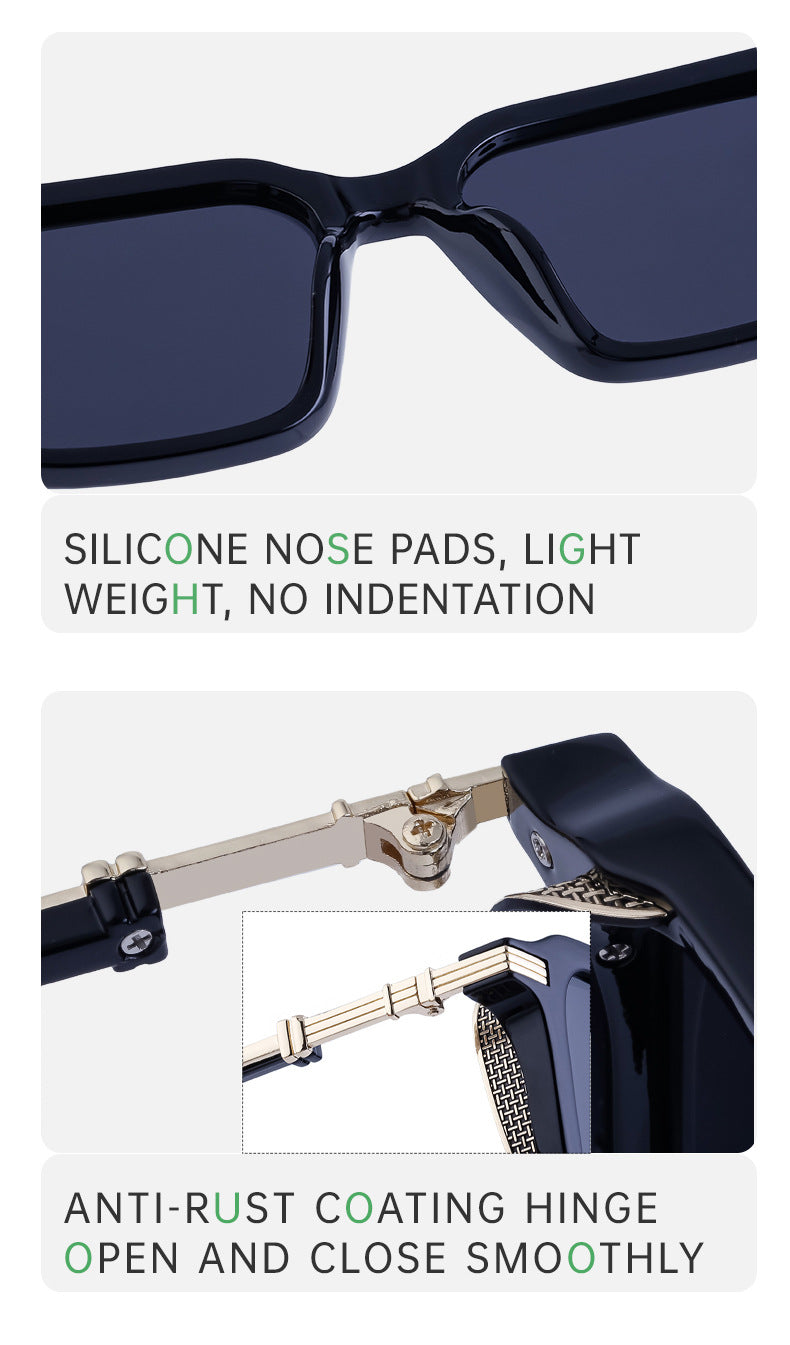 New European and American Fashion Polarized Sunglasses for Men Driving Anti-Glare Sunglasses Retro Punk Style Glasses shades