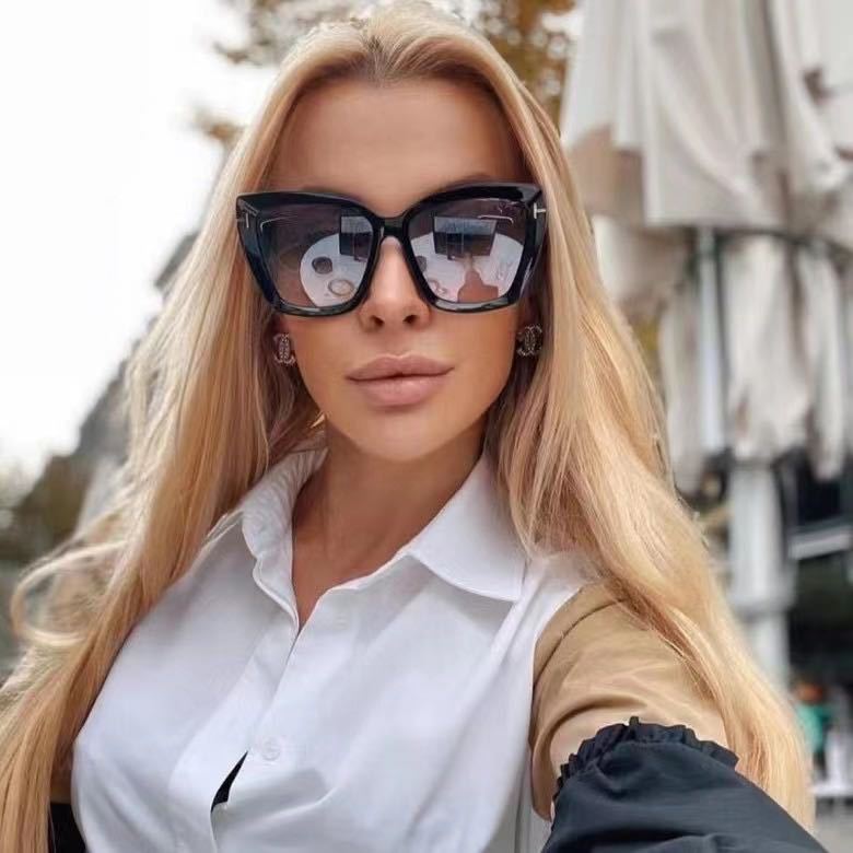 European and American Fashion Cat Eye Sunglasses for Women with High-end Feel Korean Style T Fashionable Sunglasses for Women Wholesale