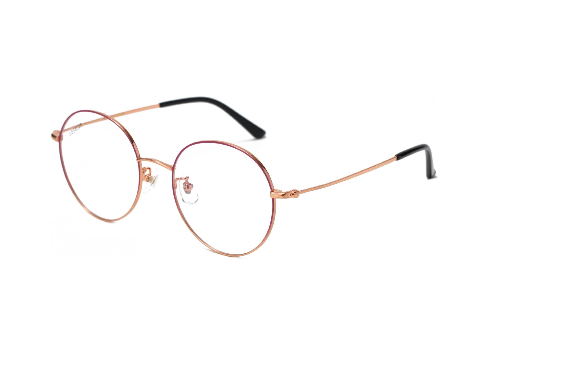 Round Frame Glasses Frame Metal Glasses Frame Women's Glasses Large Frame Light Luxury Style Rose Gold Fashion Commuting