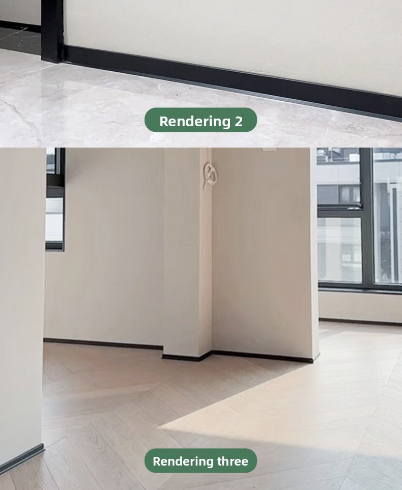 Aluminum alloy baseboard minimalist and ultra-thin4/6/8cm Self-adhesive, no-drill stainless steel metal baseboard wholesale