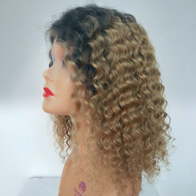 European and American Style Women's Wavy Short Curly Hair Small Curls Explosive Hairpiece Real Human Hair Wig Wholesale Real Human Hair Wig