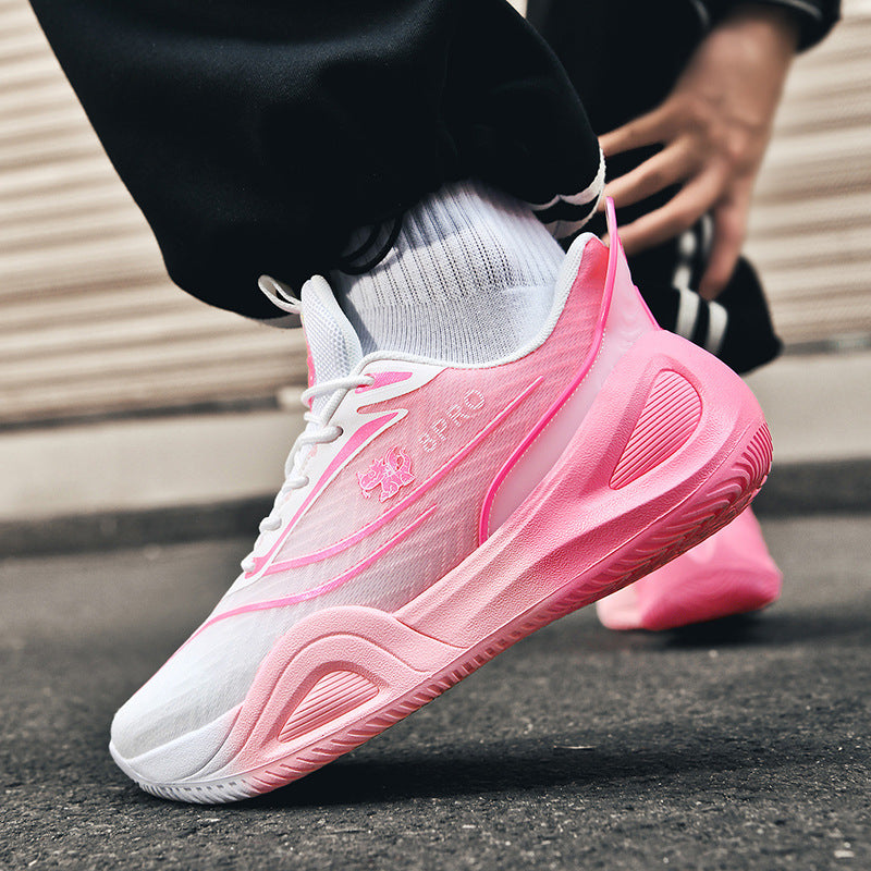 Hot-Selling Youth Mandarin Duck Breathable Basketball Shoes Outdoor Practical Wear-Resistant Non-Slip Couple Style Training Sports Shoes