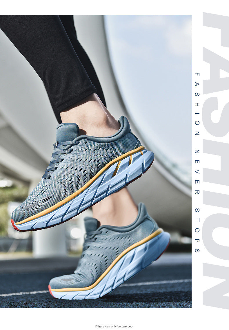 HK Jacquard Mesh Breathable Outdoor Casual Shoes Men's Anti-Slip Soft Sole Lightweight Sports Running Shoes