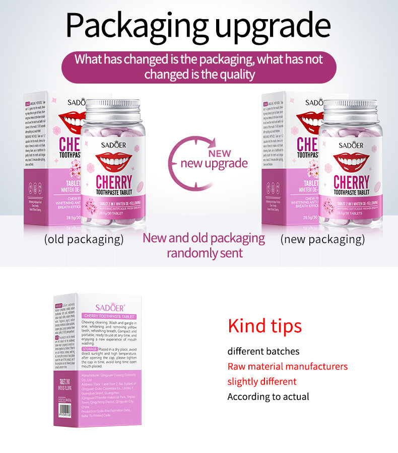 All-English Solid Toothpaste Series SADOER Sakura Whitening Anti-Yellowing Teeth Cleaning Toothpaste  Wholesale