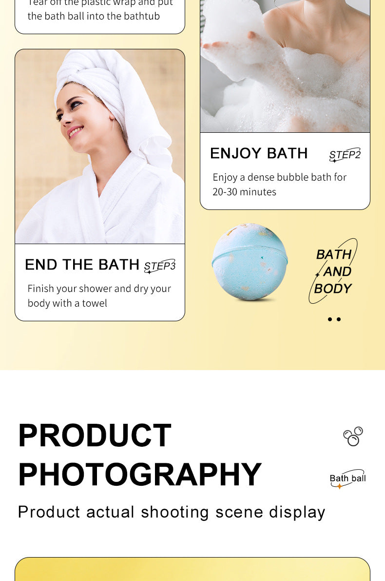 Full English Dried Flower Explosive Bath Salt Ball100gSADOER Clean Fragrance Bath Ball  Wholesale