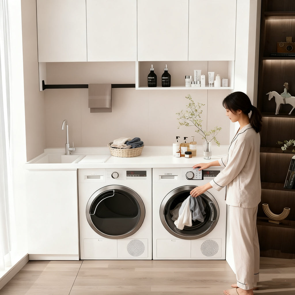 Custom Honeycomb Aluminum Alloy Laundry Cabinet Balcony Dryer Washing Machine Integrated Washbasin Storage Cabinet Manufacturer