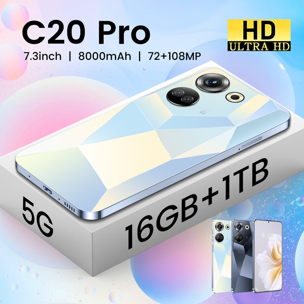 Mobile Phone C20Pro7.3Inch Full HD Screen16+1T Android Smart Factory Price Wholesale Full Screen Large Screen