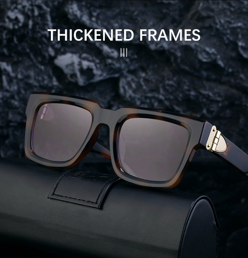 2025 New European and American Style Square Frame Sunglasses for Men High-end Feel 0k Rich Man Sunglasses Men Trendy sunglasses