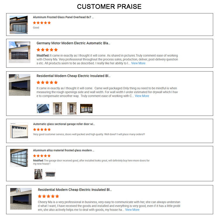 High Quality Automatic Overhead Sectional Hurricane Impact Full Board Insulated Steel Panel Aluminum Garage Doors