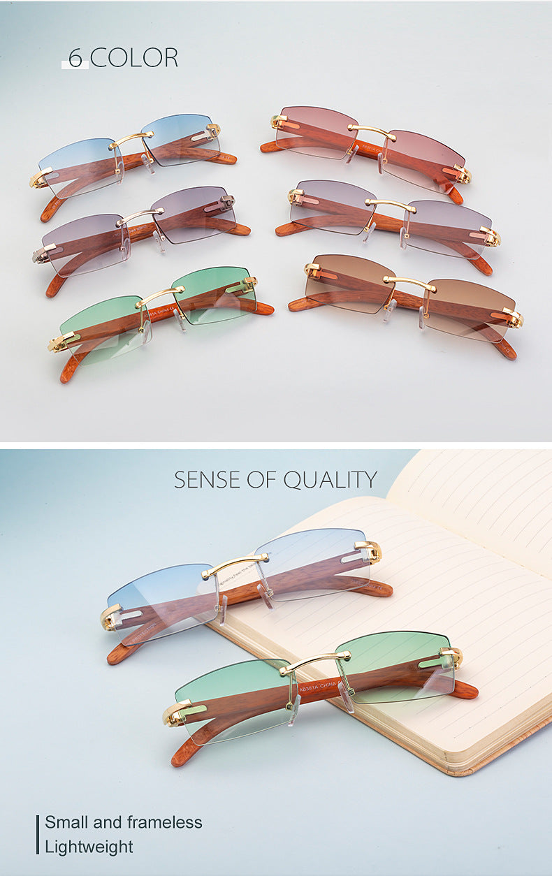 New Fashion Sunglasses for Men Ultra-Clear Frameless Sunglasses Ocean Lens Diamond Cut Edge Trendy Wholesale7533