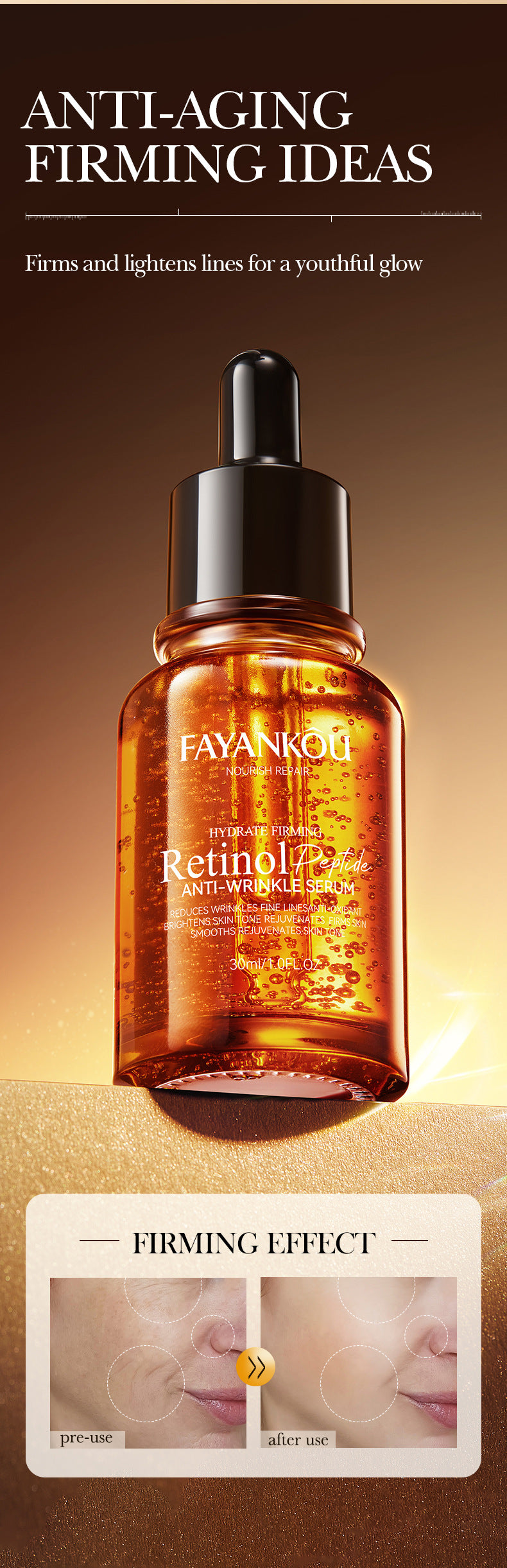 Full English Retinol Peptide Skincare Series  FAYANKOU Amino Acid Facial Cleanser  Wholesale