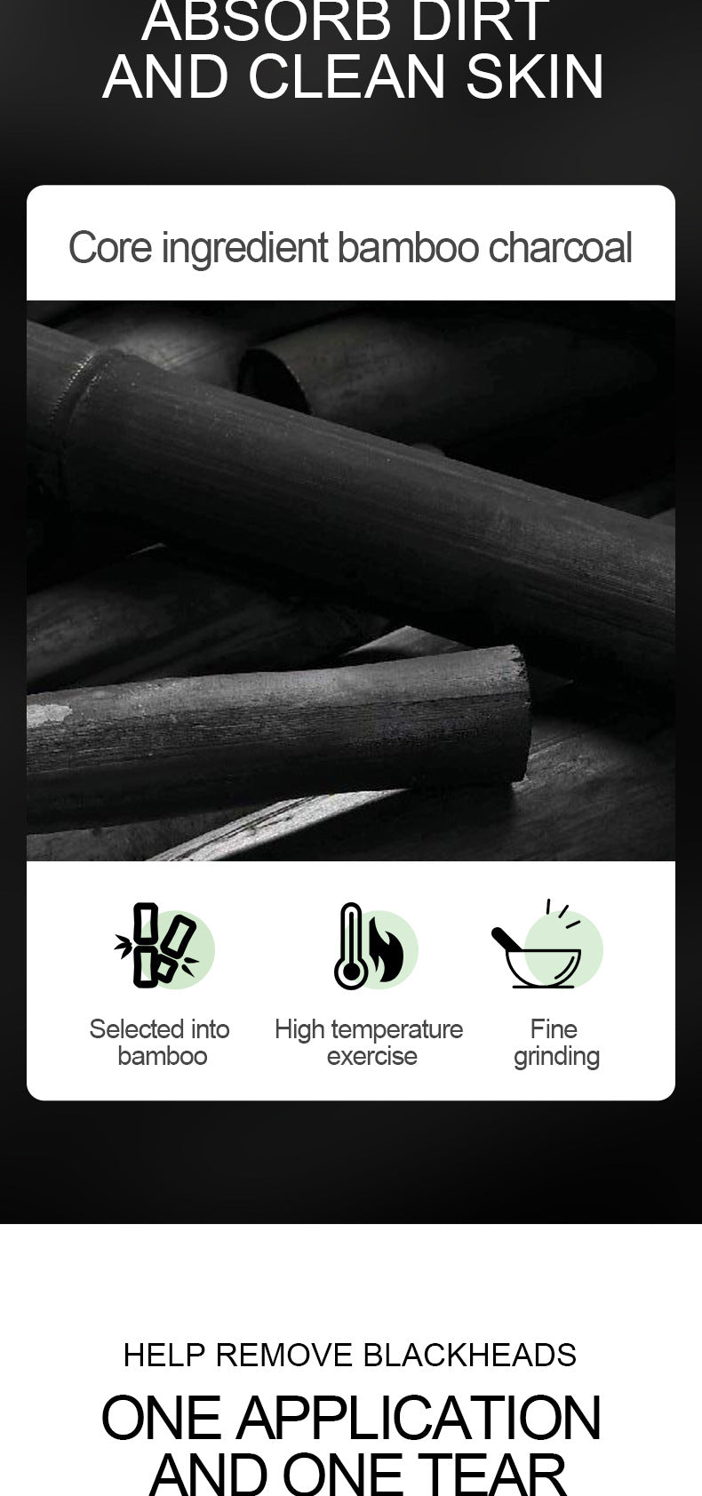 Full English Nose Strips Pack SADOER Bamboo Charcoal Blackhead Absorbing Nose Mask Patch T District Nursing  Foreign Trade Wholesale