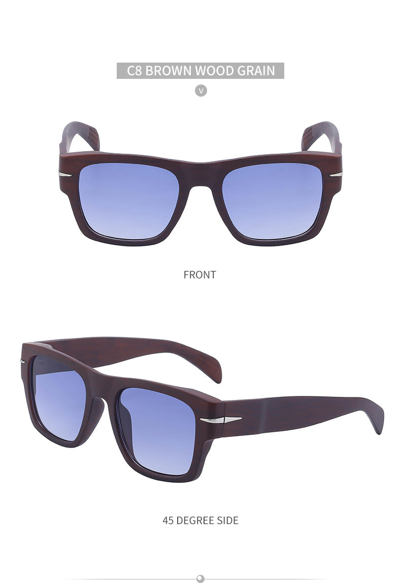 David's Retro Sunglasses for Men, European and American Style, Fashionable Trendy Square Frame Sunglasses, High-End Full Frame Glasses for Men